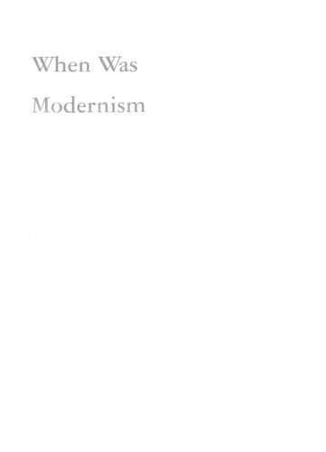 Tapa de When was modernism