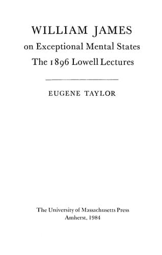 Tapa de William James on exceptional mental states