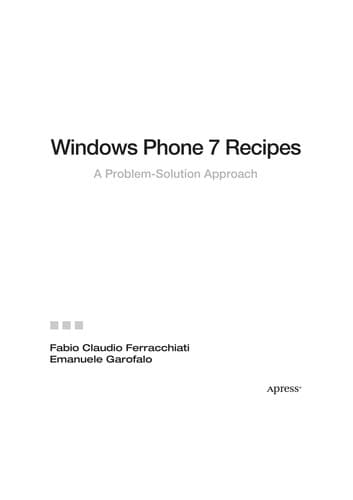Tapa de Windows Phone 7 recipes