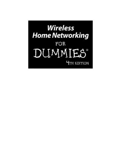 Tapa de Wireless home networking for dummies