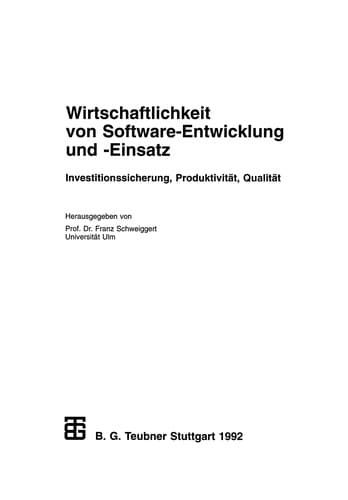 Tapa de Wirtschaftlichkeit von Software-Entwicklung und -Einsatz