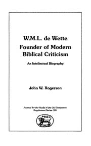 Tapa de W.M.L. de Wette, founder of modern biblical criticism