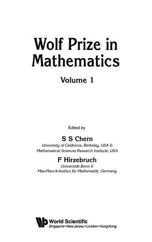 Tapa de Wolf Prize in Mathematics