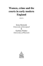 Tapa de Women, crime and the courts in early modern England
