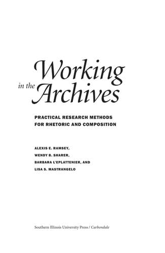 Tapa de Working in the archives