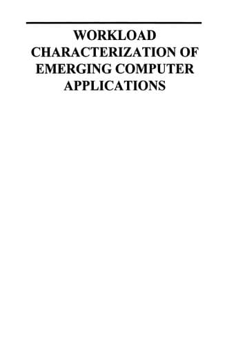 Tapa de Workload Characterization of Emerging Computer Applications