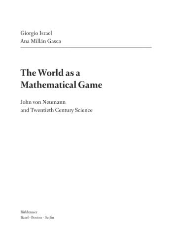 Tapa de The world as a mathematical game