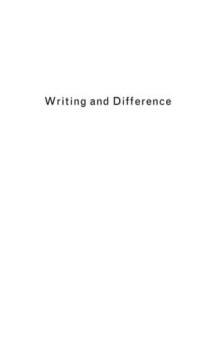 Tapa de Writing and difference