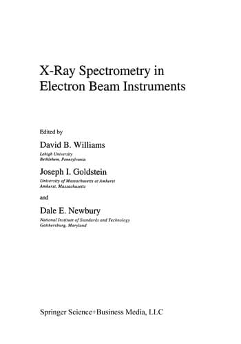 Tapa de X-Ray Spectrometry in Electron Beam Instruments