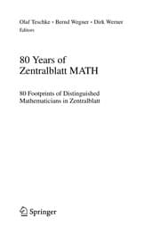 Tapa de 80 Years of Zentralblatt MATH