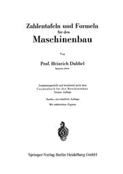Tapa de Zahlentafeln und Formeln für den Maschinenbau