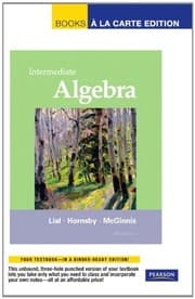 Tapa de Intermediate Algebra, Books a la Carte Edition (11th Edition)