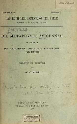 Tapa de Die Metaphysik Avicennas
