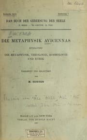 Tapa de Die Metaphysik Avicennas