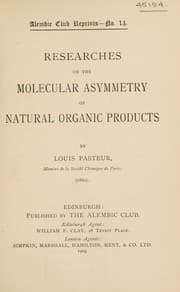 Tapa de Researches on the molecular asymmetry of natural organic products