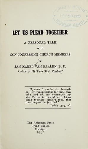 Tapa de Let us plead together