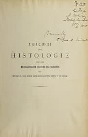 Tapa de Lehrbuch der Histologie und der mikroskopischen Anatomie des Menschen