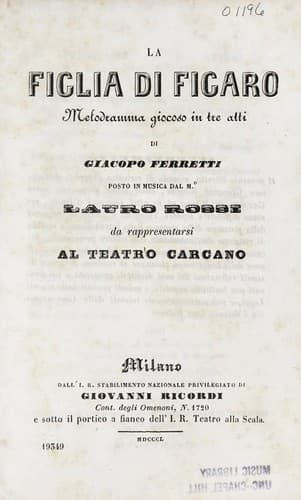 Tapa de La figlia di Figaro
