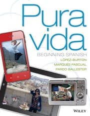 Tapa de Pura vida: Beginning Spanish Binder Ready Version + WileyPLUS Registration Card (Wiley Plus Products)