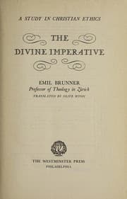 Tapa de [Das Gebot und die Ordnungen.] The Divine Imperative. A study in Christian ethics ... Translated by Olive Wyon