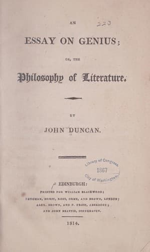 Tapa de An essay on genius