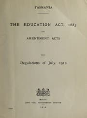 Tapa de The Education act, 1885, and amendment acts with regulations of October, 1908