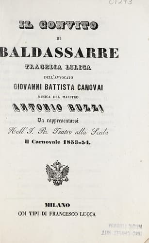 Tapa de Il convito di Baldassarre