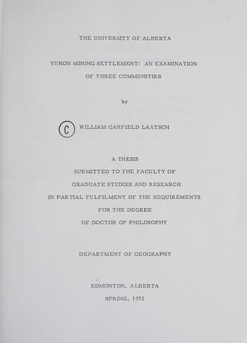 Tapa de Yukon mining settlement