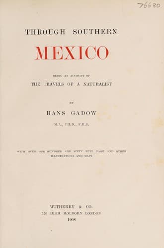 Tapa de Through southern Mexico
