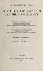 Tapa de An elementary book on electricty and magnetism and their applications