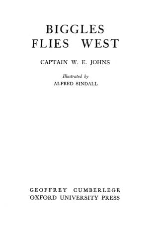Tapa de Biggles Flies West