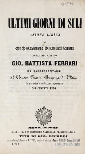 Tapa de Ultimi giorni di Suli
