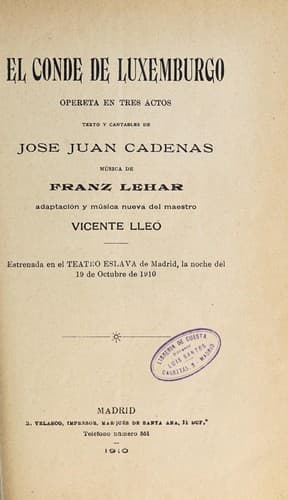 Tapa de El conde de Luxemburgo