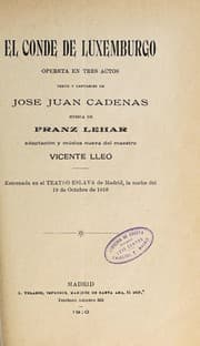 Tapa de El conde de Luxemburgo