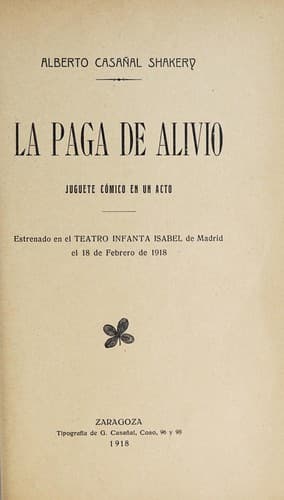 Tapa de La paga de alivio