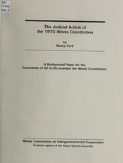 Tapa de The judicial article of the 1970 Illinois Constitution