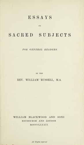 Tapa de Essays on sacred subjects