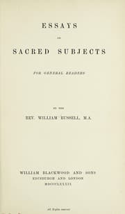 Tapa de Essays on sacred subjects