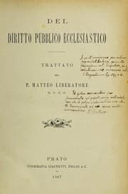 Tapa de Del diritto pubblico ecclesiastico