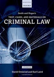 Tapa de Smith and Hogan Criminal Law: Text and Materials