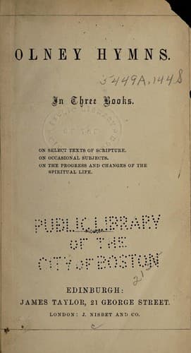 Tapa de Olney hymns