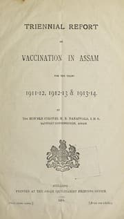 Tapa de Annual vaccination returns of the Province of Assam : with brief explanatory notes