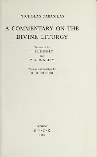 Tapa de A commentary on the divine liturgy