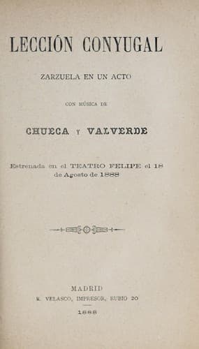 Tapa de Lección conyugal