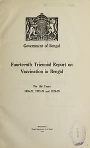 Tapa de 14th triennial report of vaccination in Bengal
