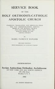Tapa de Service book of the Holy Orthodox-Catholic Apostolic Church