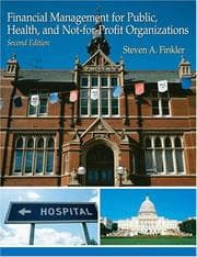 Tapa de Financial Management For Public, Health, and Not-for-Profit Organizations