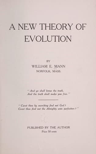 Tapa de A new theory of evolution