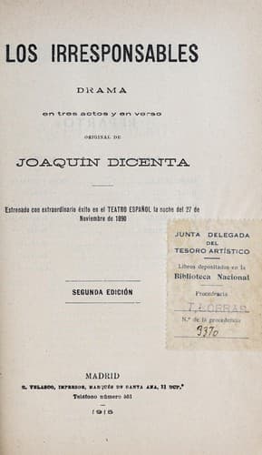 Tapa de Los irresponsables