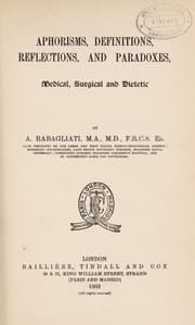 Tapa de Aphorisms, definitions, reflections, and paradoxes, medical, surgical and dietetic